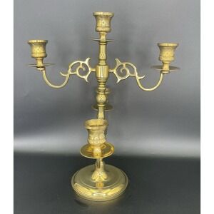 VTG Baldwin Brass 4-Arm/ 5 Candle Candelabra Taper Candle Holder 12.5" MCM